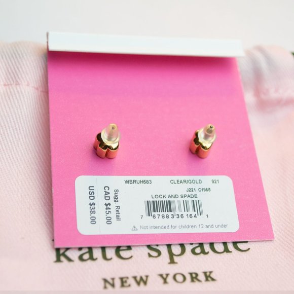 kate spade Asymmetric Lock & Spade Earrings - Picture 8 of 9